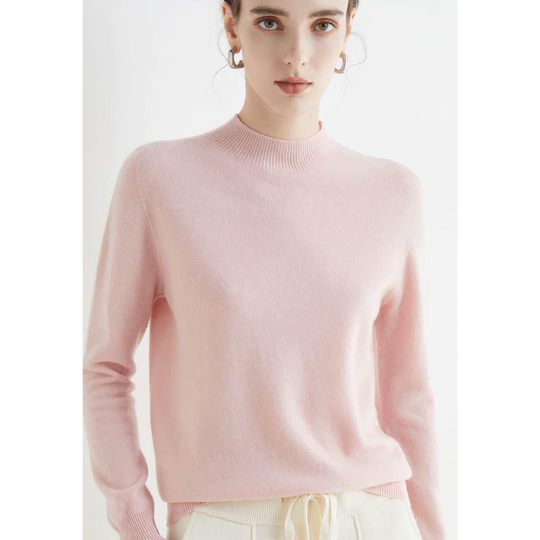 Annalee | Pull Doux Tricoté avec Col Mi-Haut pour Femme