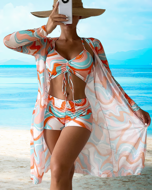 Ismay | Ensemble de bikinis taille haute avec couverture