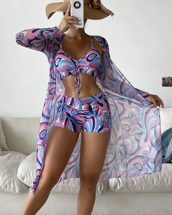 Ismay | Ensemble de bikinis taille haute avec couverture