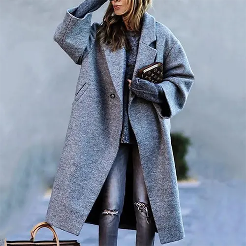 Yulie | Manteau Long Hiver à Carreaux pour Femme