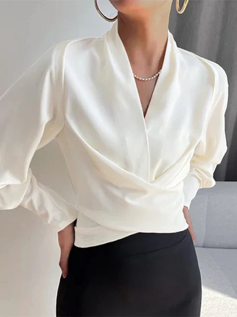 Vianney | Blouse Femme à Manches Bouffantes et Col en V