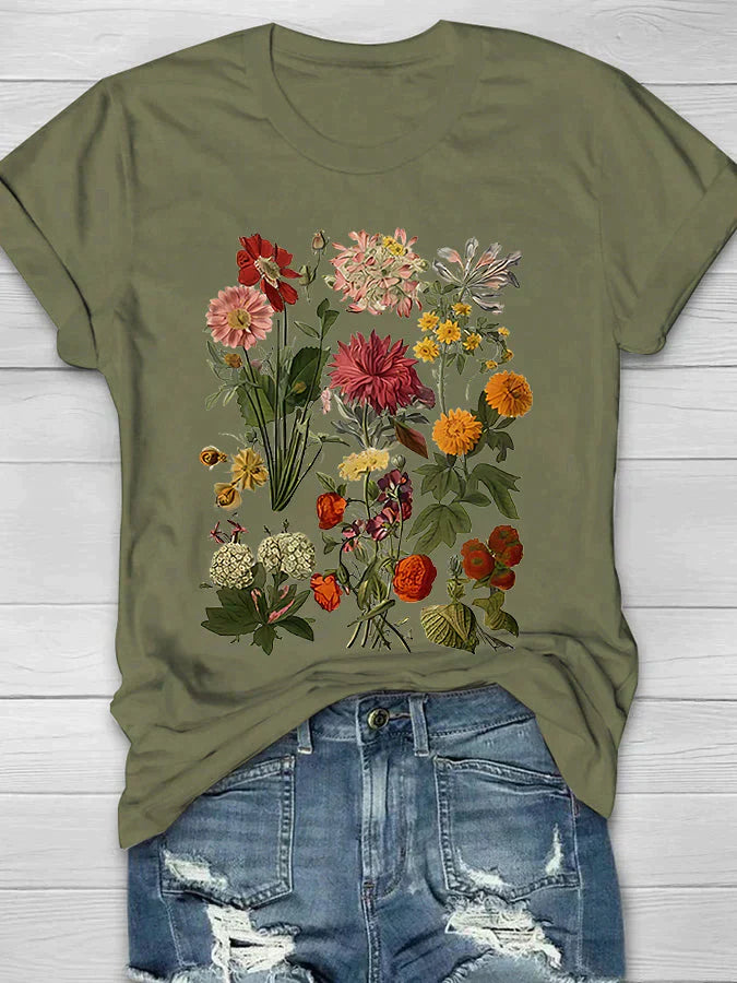 Camila | T-shirt Vintage pour Femme avec Imprimé Floral