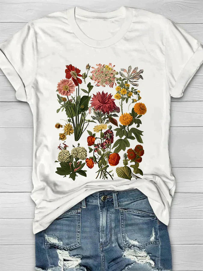 Camila | T-shirt Vintage pour Femme avec Imprimé Floral