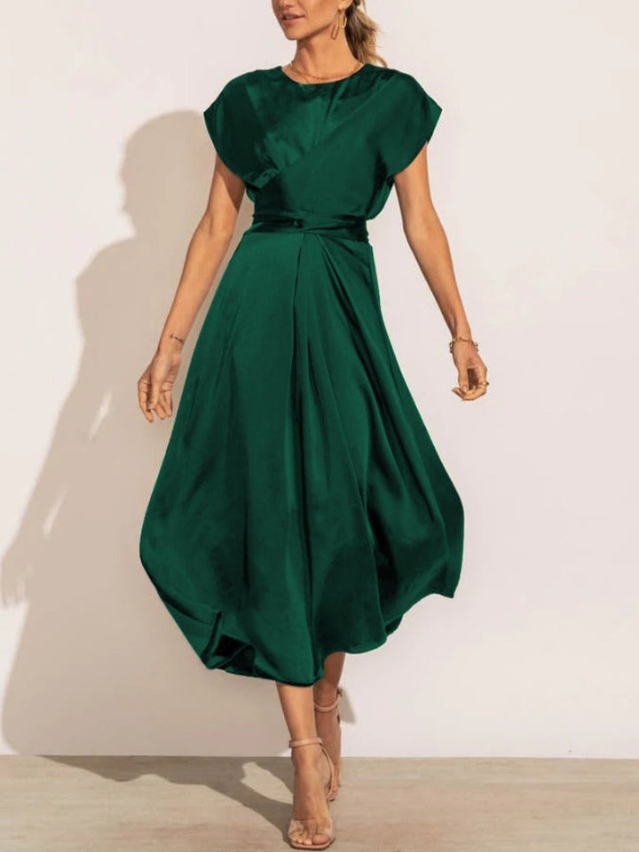 Claire | Robe midi élégante en soie pour femme