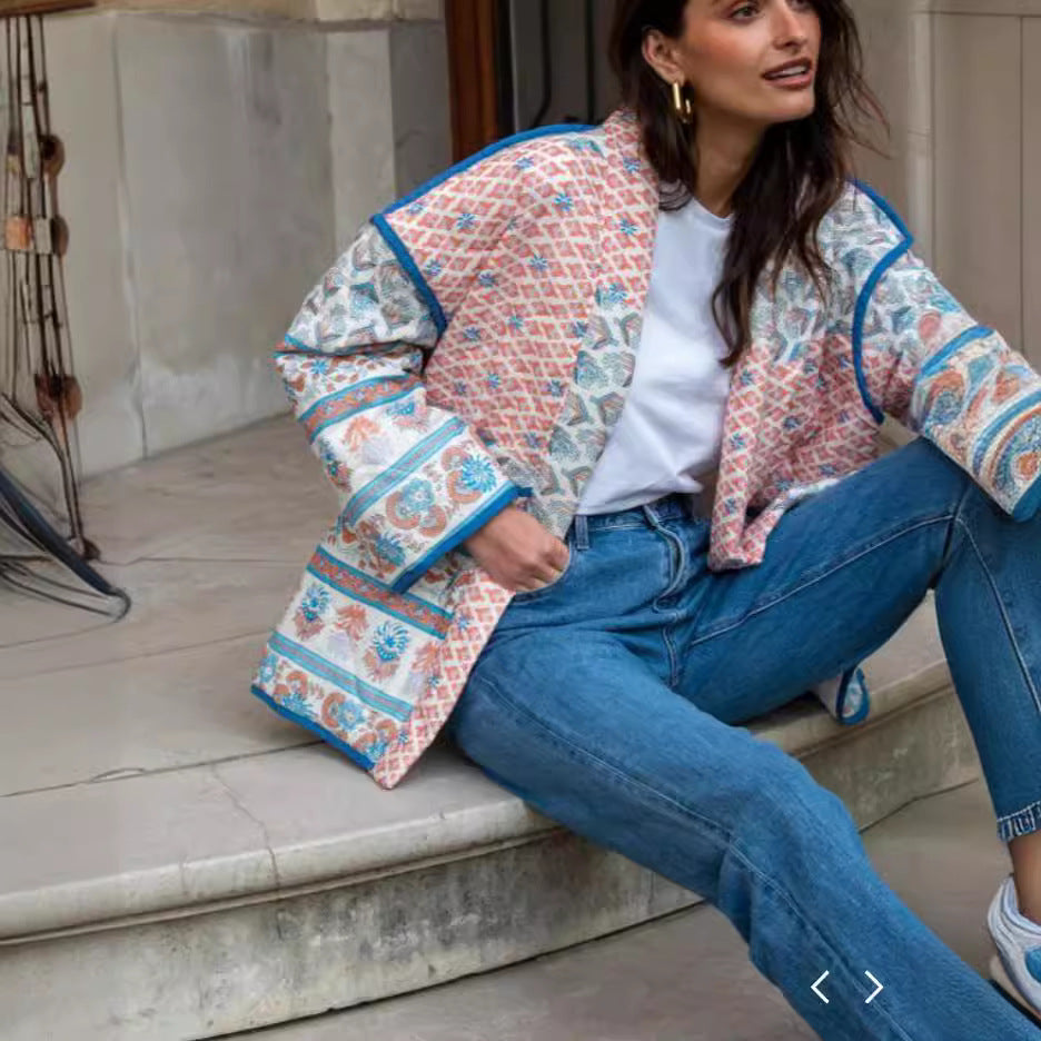 Laylah | Veste Décontractée à Imprimé Vintage pour Femme