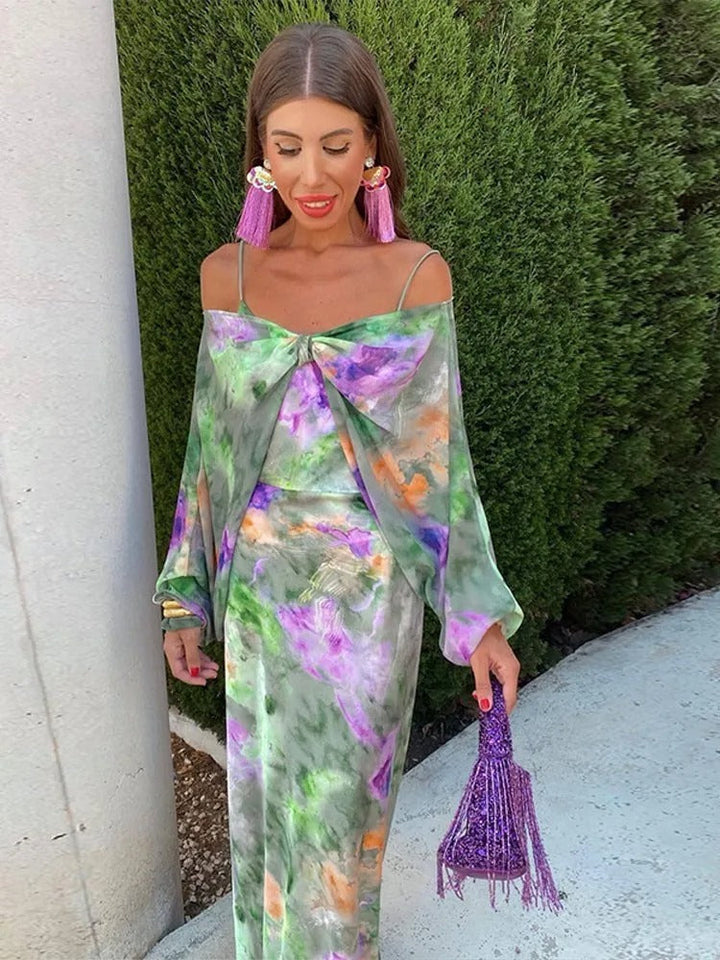 Jenna | Maxi robe halo-dyed stylée avec dos ouvert pour femmes