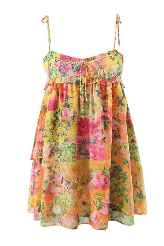 Rae | Robe mini en chiffon imprimée à fleurs pour femmes