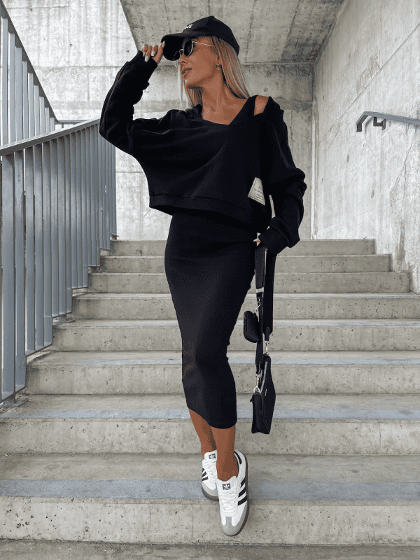 Ariela | Ensemble Robe Pull Tricotée et Sweat-shirt pour Femme