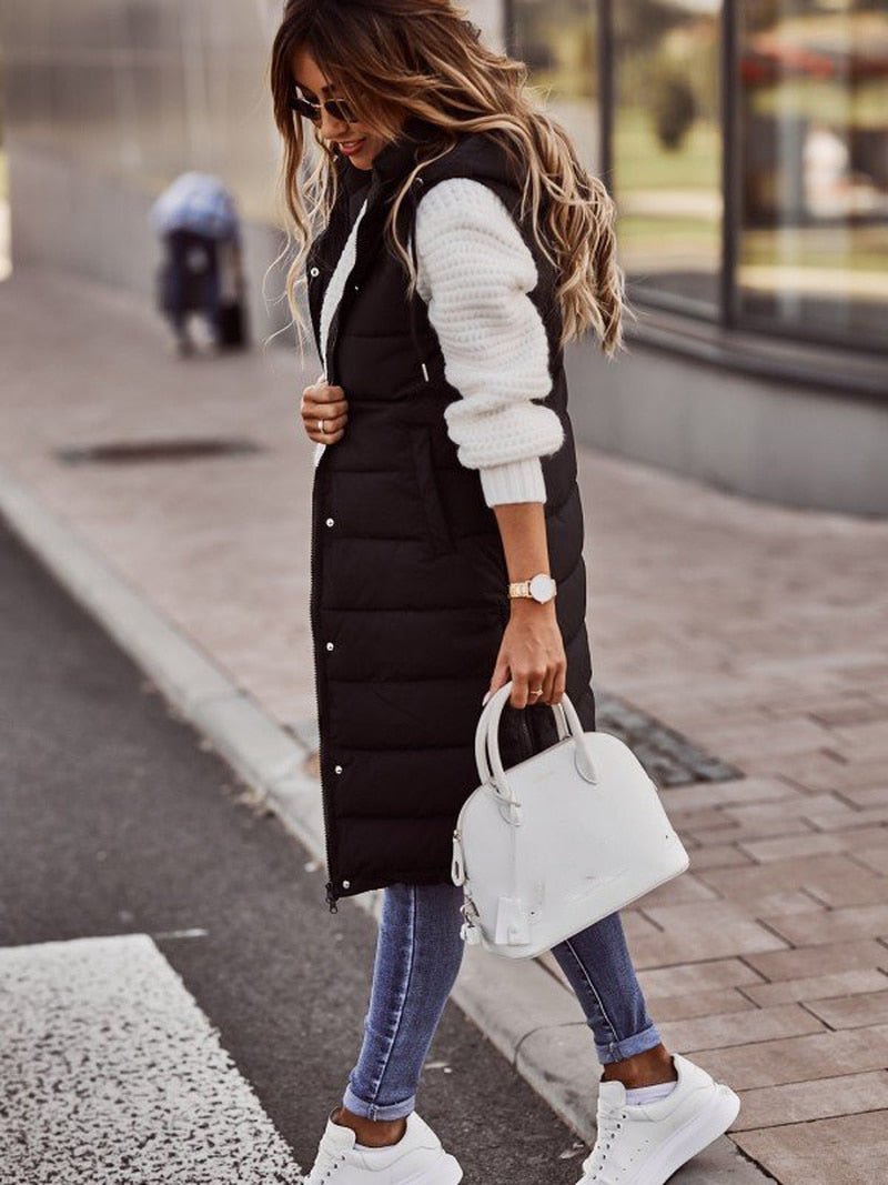 Parque | Gilet matelassé mi-long pour femme au design chic