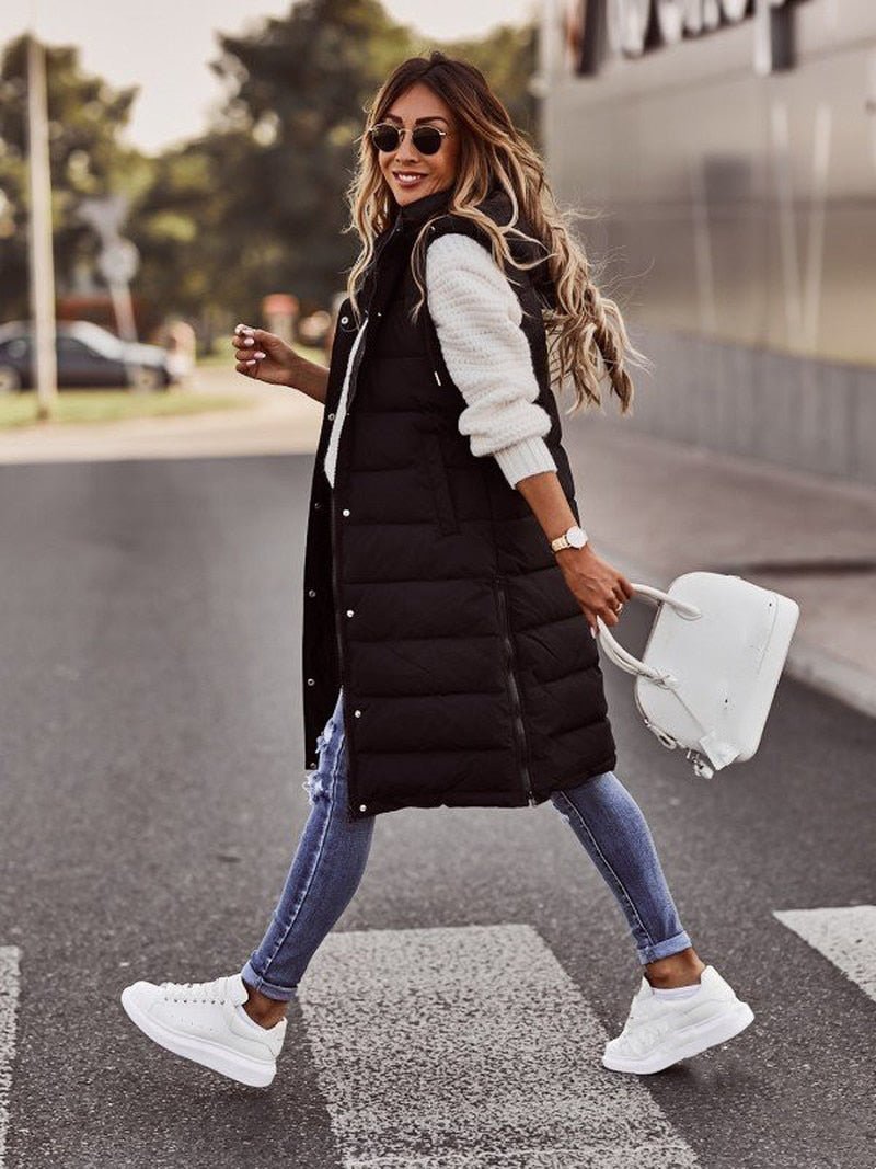 Parque | Gilet matelassé mi-long pour femme au design chic